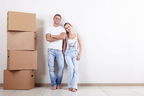 House movers handling a residential move in Marylebone streets