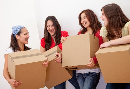 House removals team working in a Marylebone street