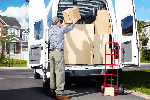 Removal van loaded with secured belongings for a scheduled property move