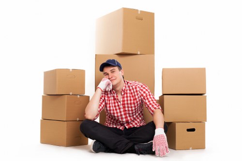 Unloading boxes and furniture into a Marylebone property
